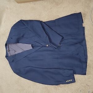 Haspel navy linen blazer